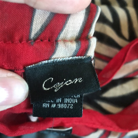 Cejon red and black zebra patterned infinity scarf. Brand new with tags. - Picture 4 of 9